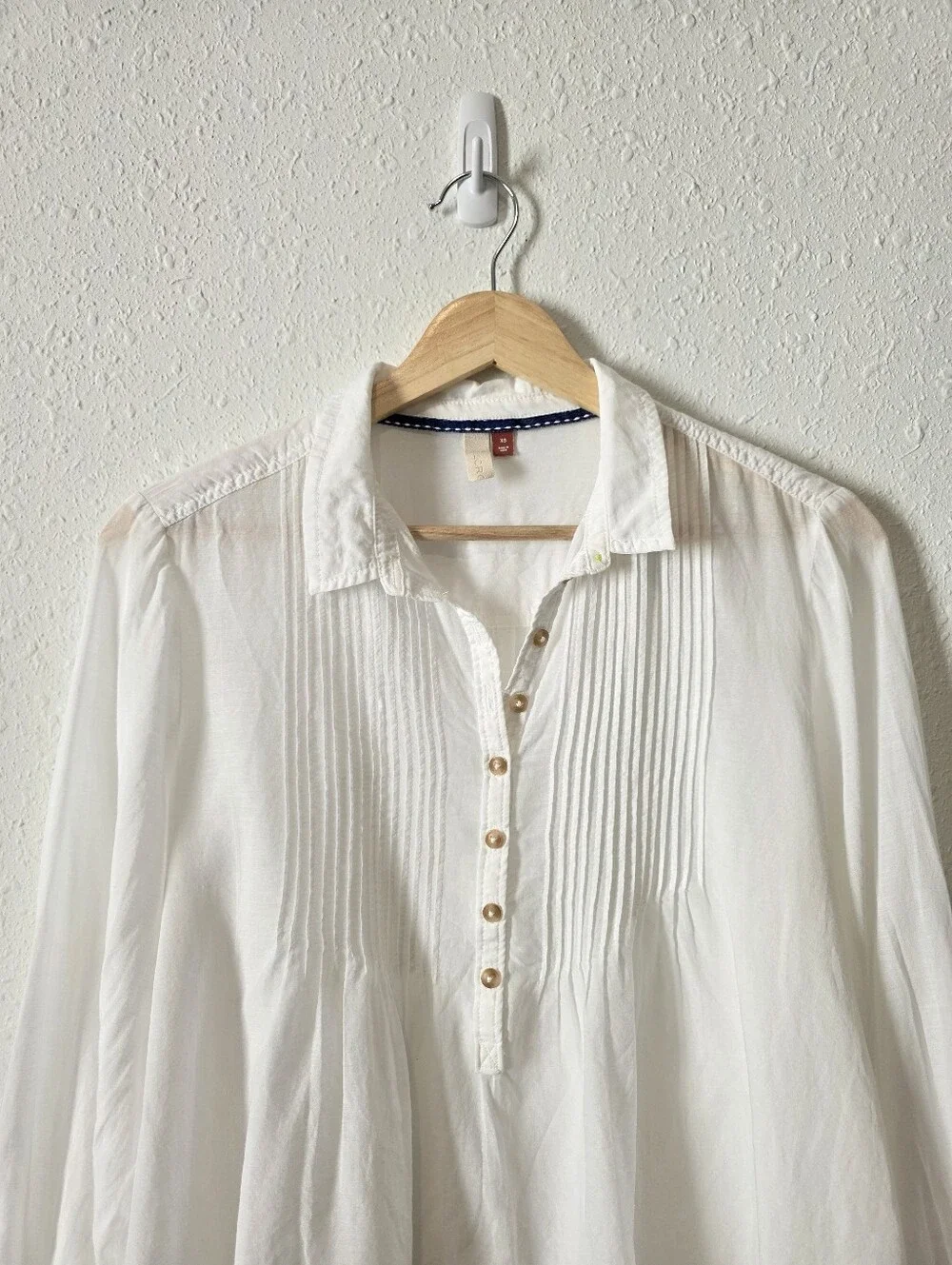Anthropologie Pilcro White Puff Sleeve Relaxed Top XS